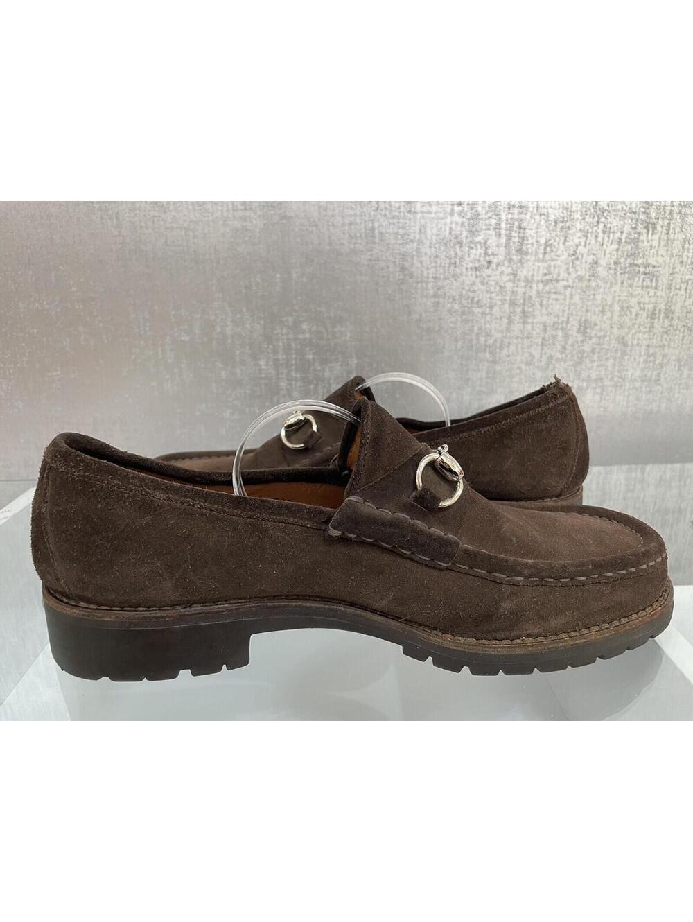 GUCCI Men's Dark Chocolate Suede Shoes Dress Loafers Brands Size 8.5 D (A306) - Picture 6 of 10